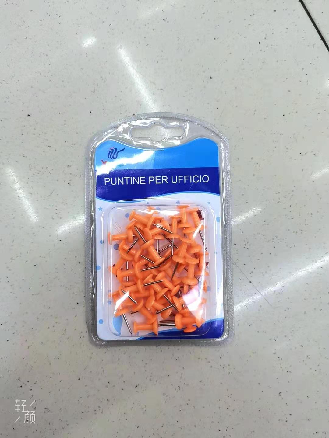 Double-cannon packaging drawing nails can be nailed to the wall, colored I-shaped nails, large-head nails, wall nails, photo nails, and cork nails Specification image