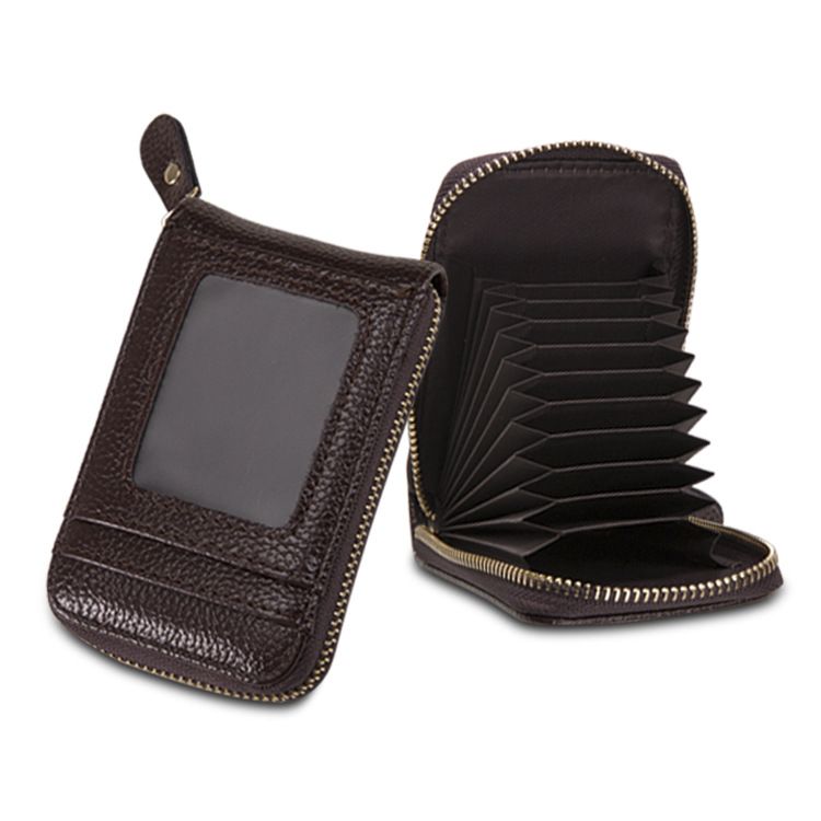 Factory Direct Foreign Trade New Pu Certificate Bag Lady Organ Card Bag Multi-Card Zipper Purse Card Cover Wholesale Ou Shang Os-65