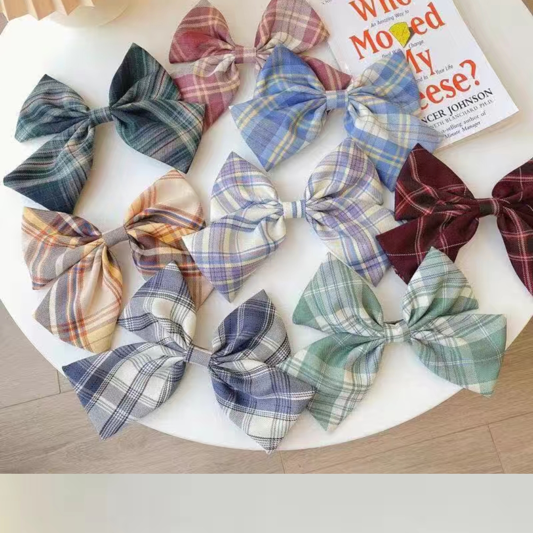 格子蝴蝶结厂家打样定制生产厂家直销超级优雅超好看网络爆款网红流行新款