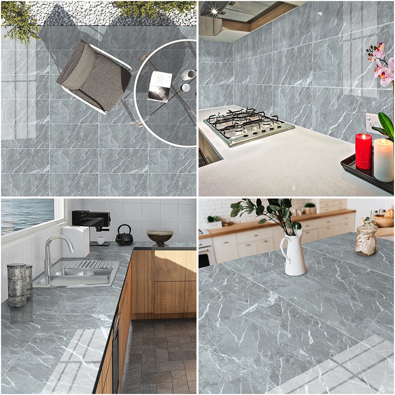 3d self-adhesive wall stickers, thickened PVC tile stickers, marble-patterned floor stickers, TV background wall stickers detail image 8
