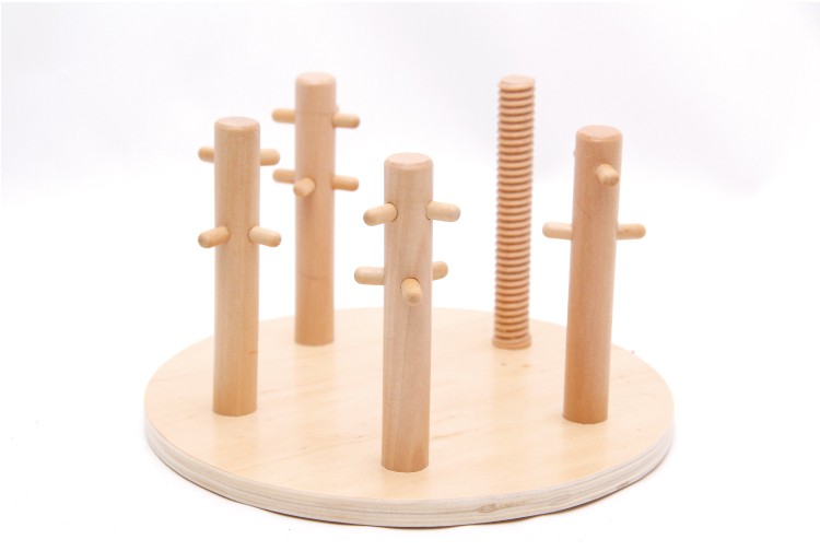 The wooden toy educational circular five-column geometric set column is highly entertaining and colorful. It helps cultivate logical thinking ability. Parent-child games exercise hand-eye coordination. Early education enlightenment toys accompany you to success detail image 7