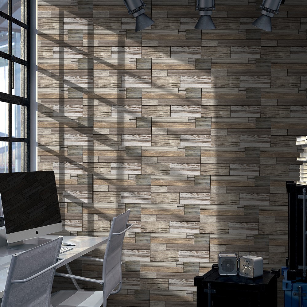 Mengruiya Nostalgic Wood-grain Wallpaper Thickened Self-adhesive pvc Waterproof 3D Home Wall and Floor Decorative Tape FG31 detail image 4