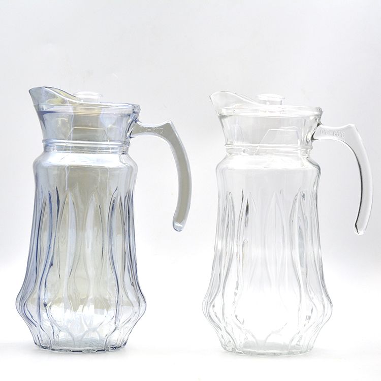 Household large-capacity glass cold water kettle, juice kettle J-135cl electroplated colored glass beverage kettle details Picture