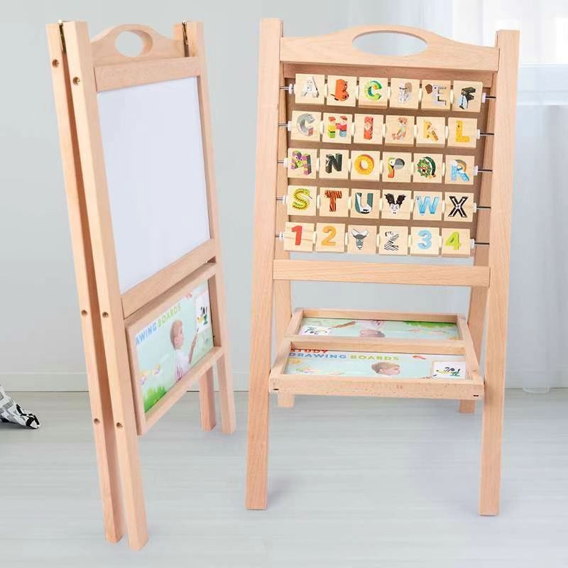 The multi-functional 8860 wooden toy drawing board is highly entertaining with rich colors. It helps cultivate logical thinking ability, promotes parent-child games, and exercises hand-eye coordination. It is an early education and enlightenment toy that accompanies you to success Item Picture