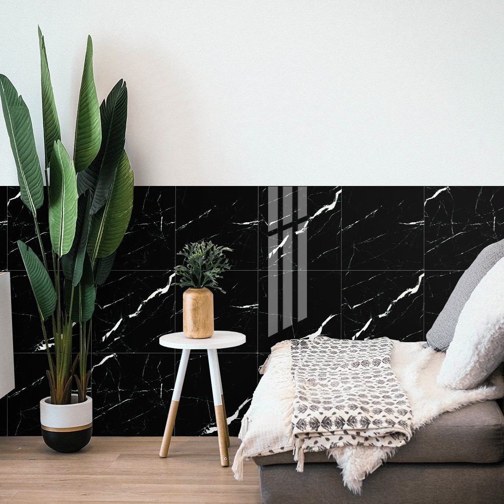 AMJ's new square marble tile self-adhesive paper kitchen stove, living room and bedroom decorative wall stickers detail image 5
