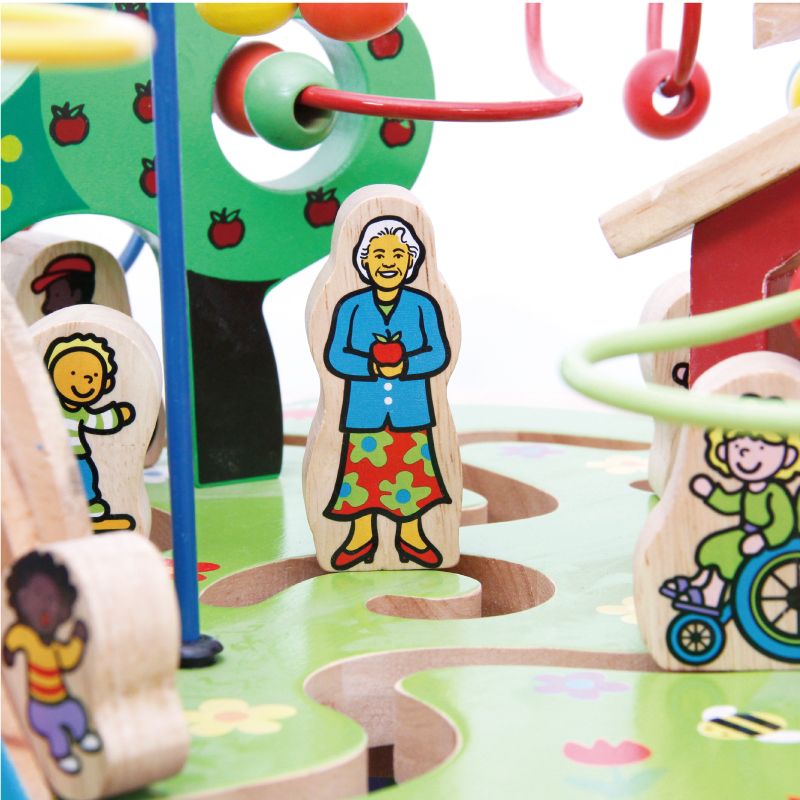 This wooden toy is a multi-functional six-sided bead game with strong fun and rich colors. It helps cultivate logical thinking ability and is a parent-child game that exercises hand-eye coordination. It is an early education and enlightenment toy Specification image