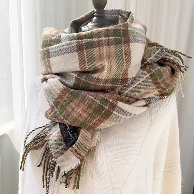 Ladies And Ladies Autumn And Winter Coats All Casual Ladies Retro Trendy Explosive Scarf 374568