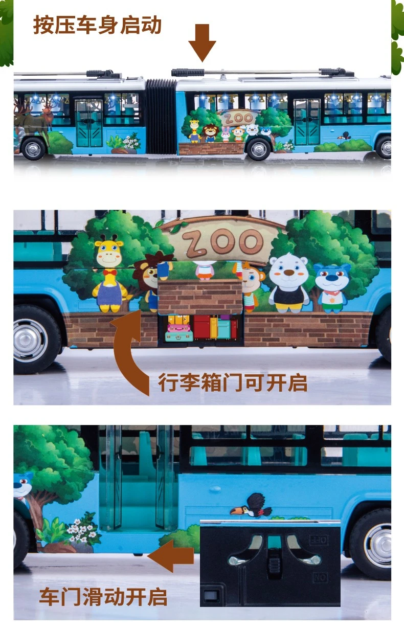 A cartoon dual-saving electric vehicle model with sound, light and rebound force that can open the door detail image 3