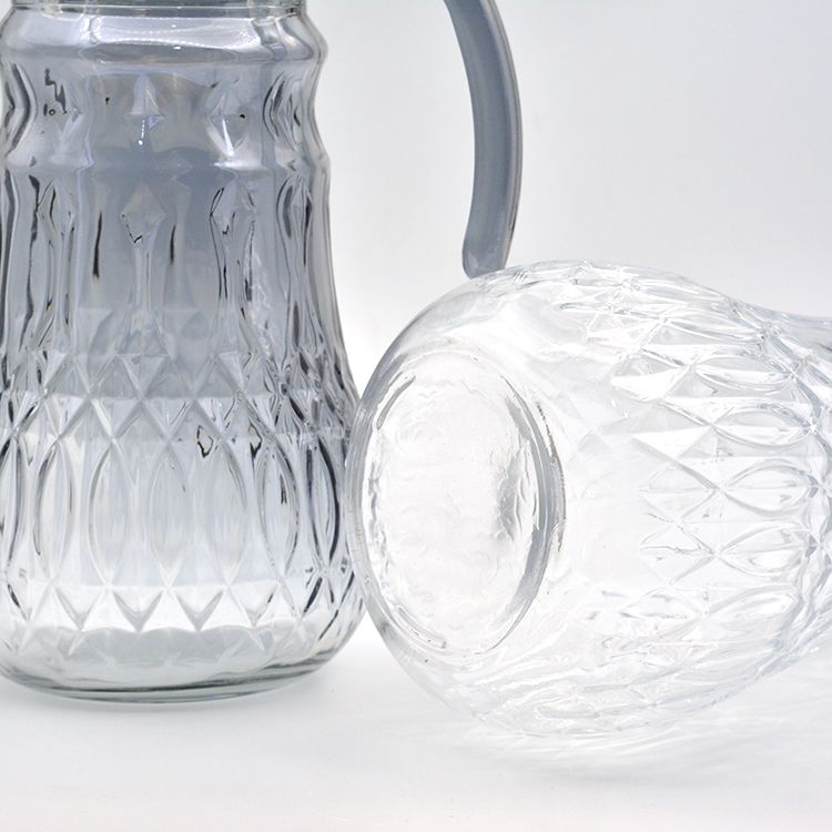 Household large-capacity glass cold water bottle, juice bottle J-136J4 electroplated colored glass cold water bottle Item Picture