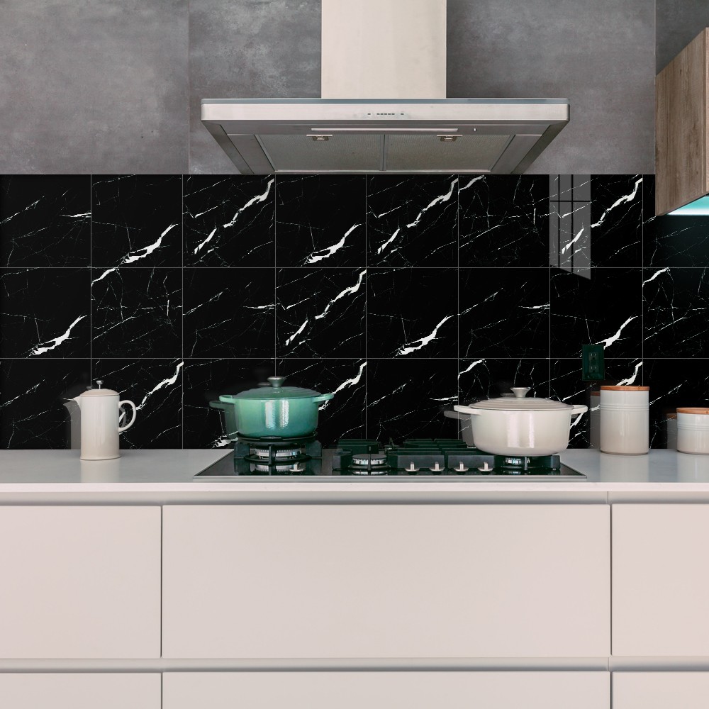 AMJ's new square marble tile self-adhesive paper kitchen stove, living room and bedroom decorative wall stickers detail image 2