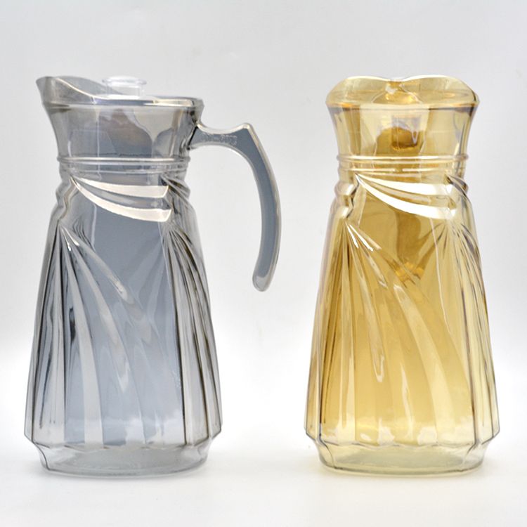 Household large-capacity glass cold water bottle, juice bottle J-151S electroplated colored glass cold water bottle Item Picture