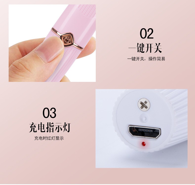 2021 Cross-border New Women's Hair Remover 2-in-1 Lipstick Hair Remover Mini Facial Hair Remover Electric Eyebrow Trimmer detail image 10