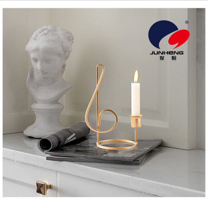 欧式轻奢铁艺烛台家居家用客厅餐桌装饰品网红浪漫香薰烛光金色详情1