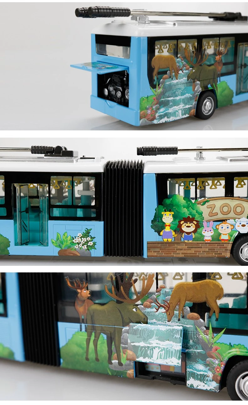 A cartoon dual-saving electric vehicle model with sound, light and rebound force that can open the door detail image 6