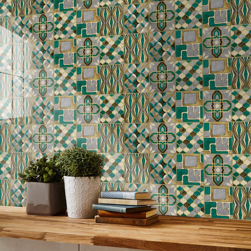 Mengruiya non-stick stickers for rental house renovation cabinets, glue-free wall paper, Pop Art Gold HT44 detail image 4