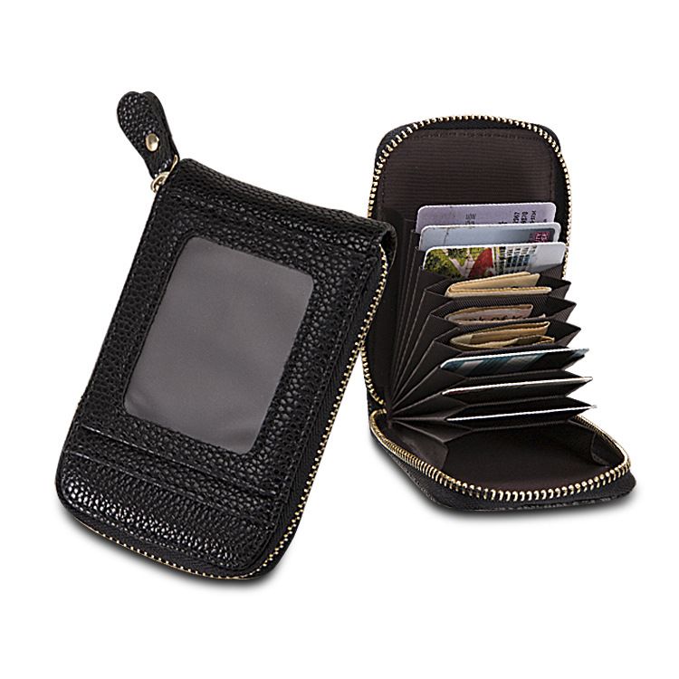 Factory Direct Foreign Trade New Pu Certificate Bag Lady Organ Card Bag Multi-Card Zipper Purse Card Cover Wholesale Ou Shang Os-65 details Picture