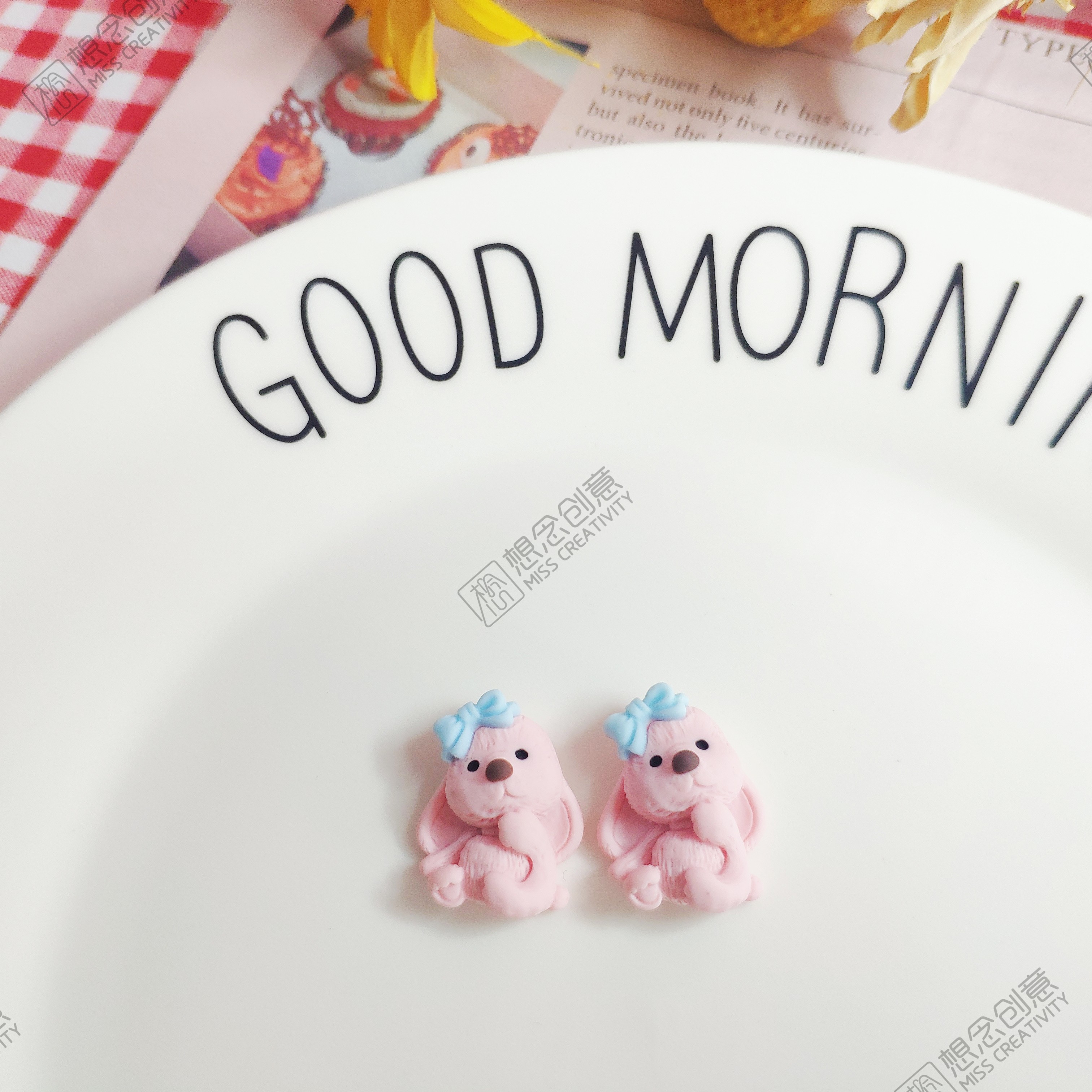 想念创意DIY手工树脂配件帕克西新材质爆款少女字母牌牌笔配件批发diy头饰发绳夹子饰品配件厂家批发af915详情图1