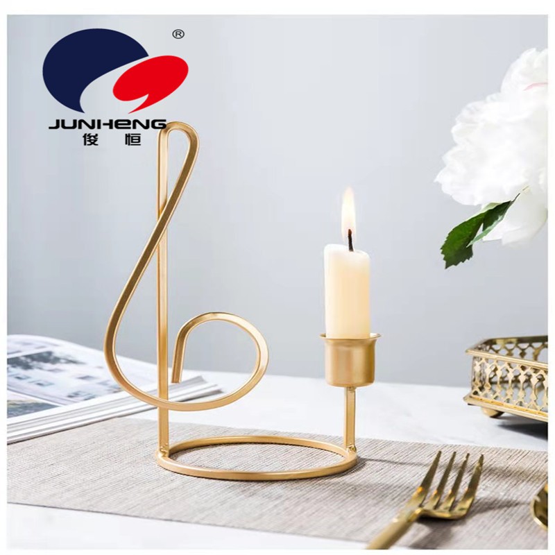 欧式轻奢铁艺烛台家居家用客厅餐桌装饰品网红浪漫香薰烛光金色详情2
