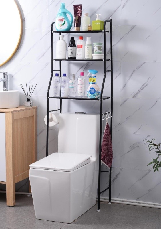 Standard toilet rack in white or black detail image 1