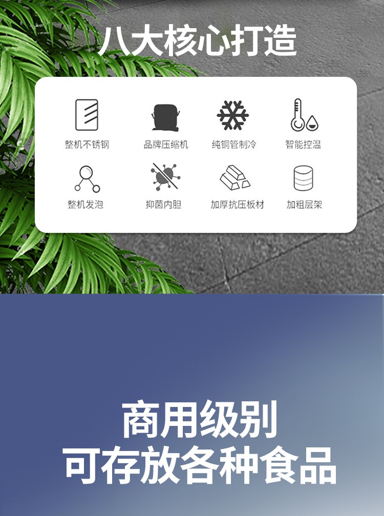 商用不锈钢饮品奶茶店水吧操作台冷冻冷藏工作台保鲜双温冰柜设备详情图5