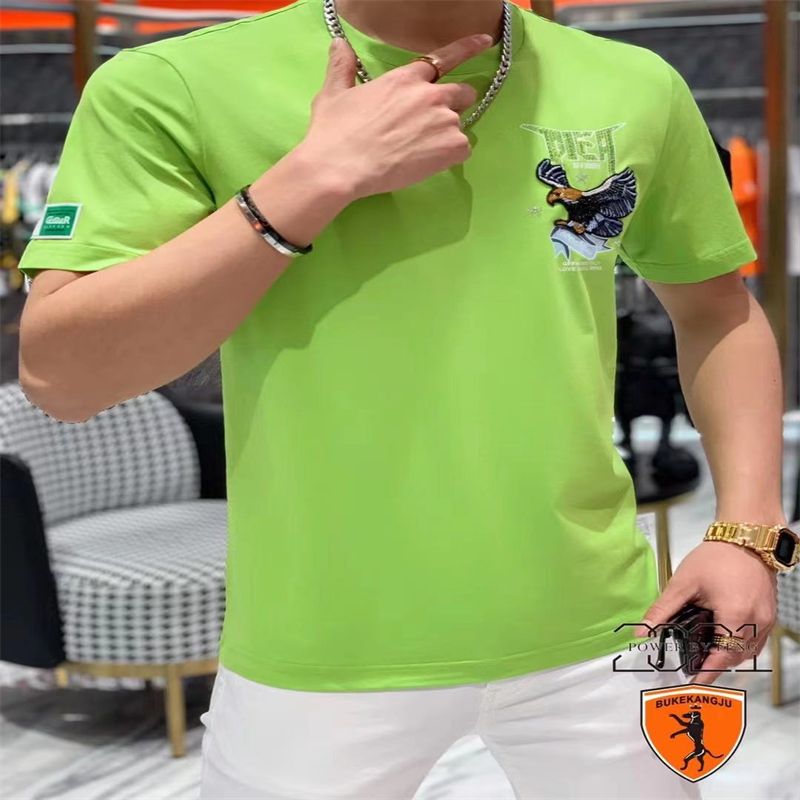 Summer men's shirt short sleeve T-shirt cool youth pure cotton round neck loose size trend shirt 8