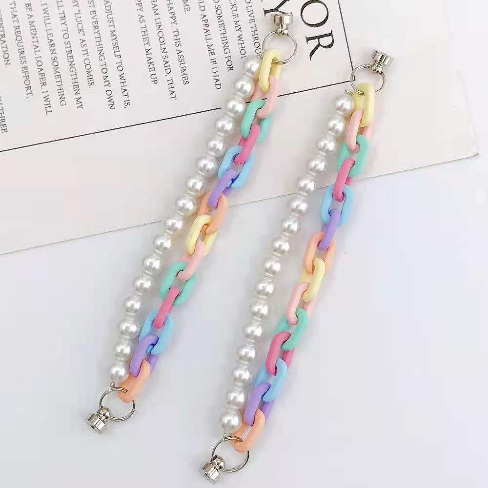 European and American fashionable seven-color acrylic plastic pearl candy-colored double-layered women's bracelet