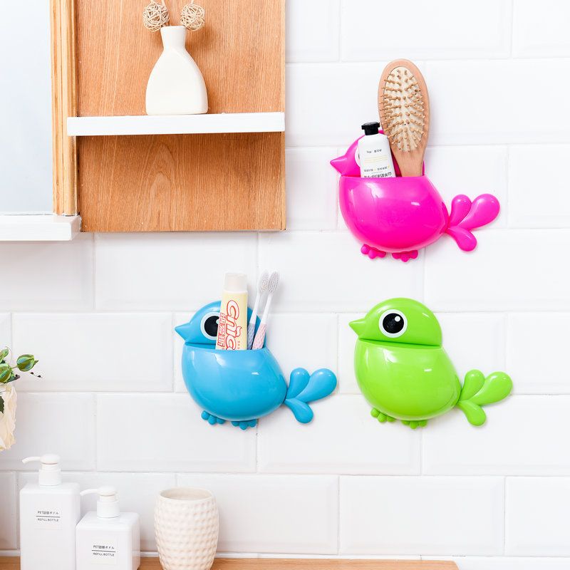 Wholesale cute and creative bird powerful suction cup toothbrush holder, washbasin storage box, bird toothbrush box, toothbrush seat bag Specification drawing
