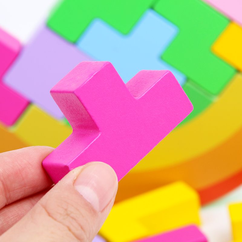 The wooden toy Tetris balance game is highly entertaining, with rich colors. It helps cultivate logical thinking ability. The parent-child interactive game exercises hand-eye coordination. Early education and enlightenment toys accompany you to success Specification image