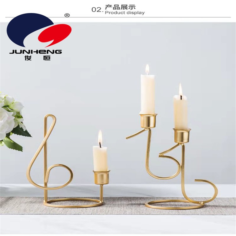 欧式轻奢铁艺烛台家居家用客厅餐桌装饰品网红浪漫香薰烛光金色详情4