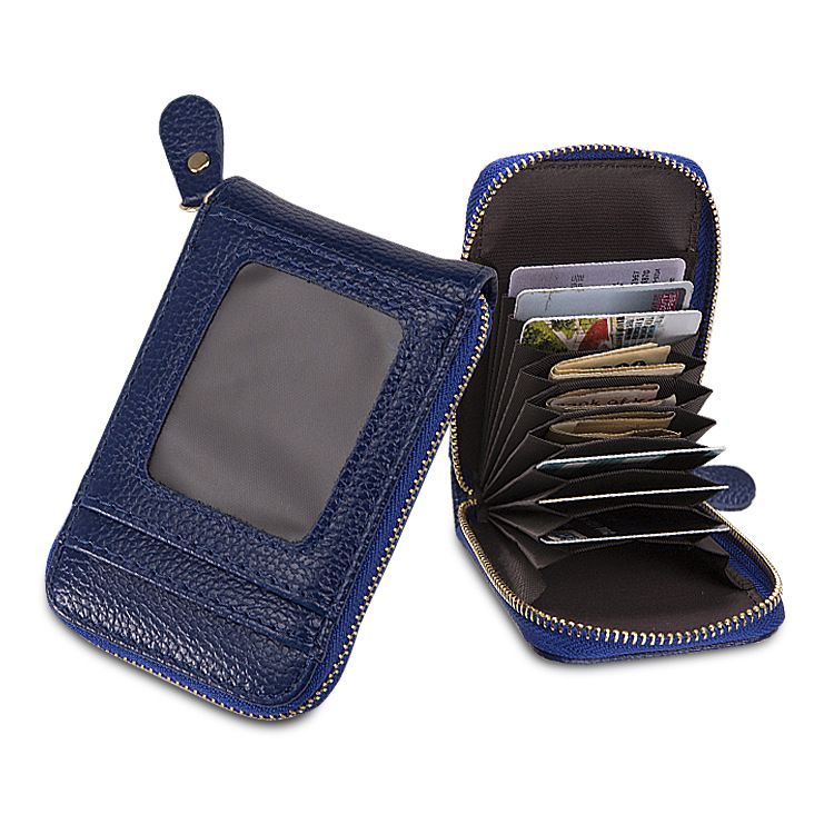 Factory Direct Foreign Trade New Pu Certificate Bag Lady Organ Card Bag Multi-Card Zipper Purse Card Cover Wholesale Ou Shang Os-65 Specification drawing