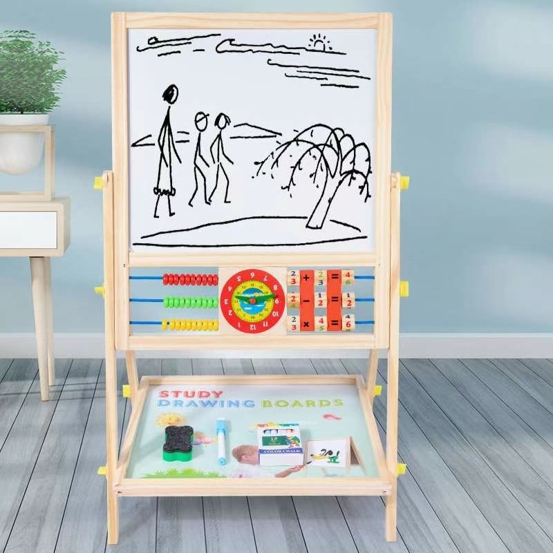 The wooden toy educational and fun multi-functional drawing board is highly entertaining with rich colors. It can cultivate logical thinking ability, play parent-child games, and exercise hand-eye coordination. It is an early education and enlightenment toy that accompanies your growth detail image 8