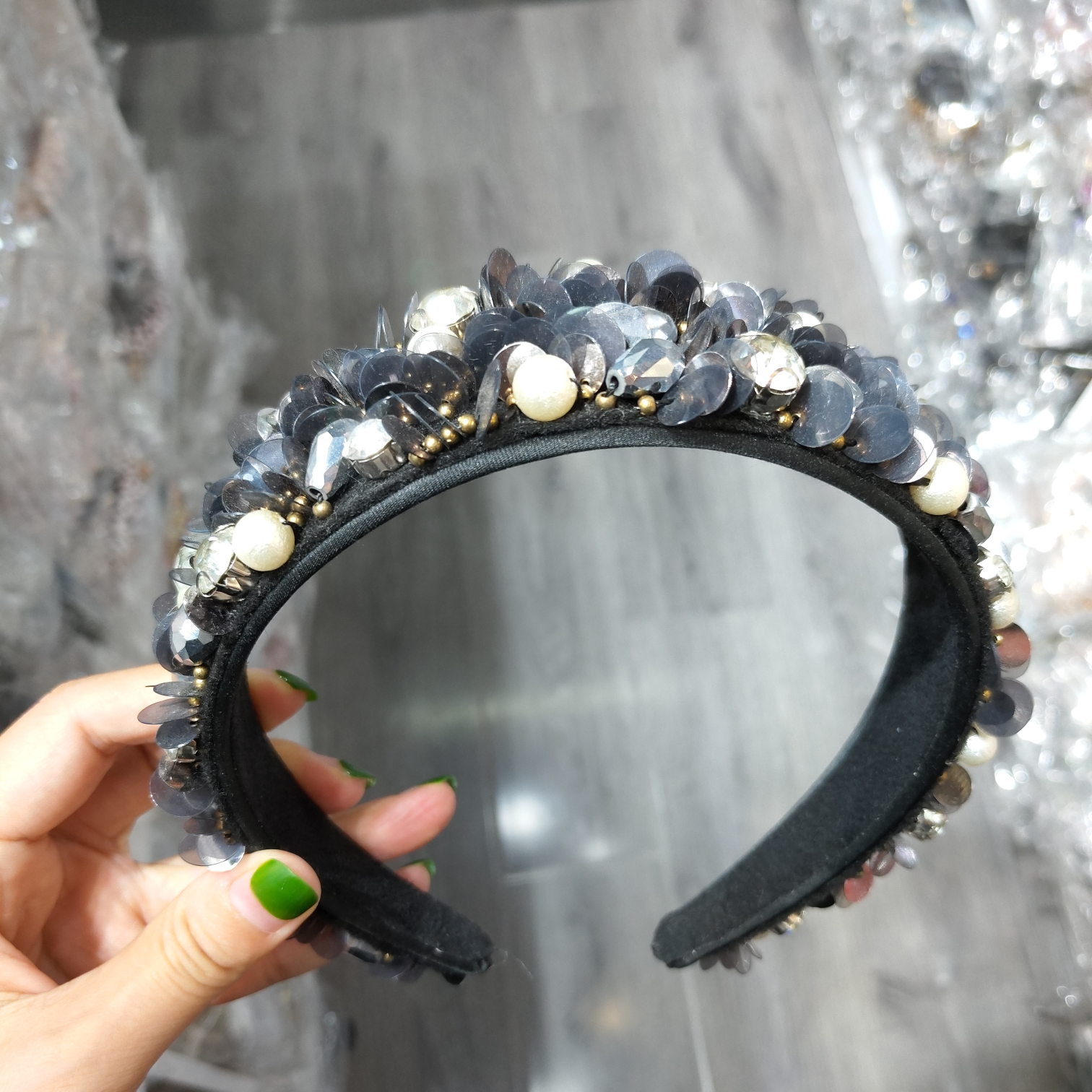 手工缝制新款发箍水钻头箍发卡