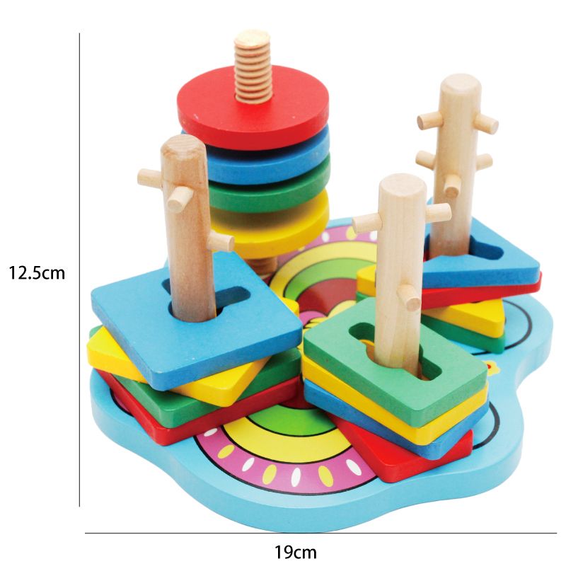 The wooden educational butterfly-shaped geometric column is highly entertaining and colorful. It helps cultivate logical thinking ability. It is a parent-child game that exercises hand-eye coordination. It is an early education and enlightenment toy that accompanies your growth Application Scenario