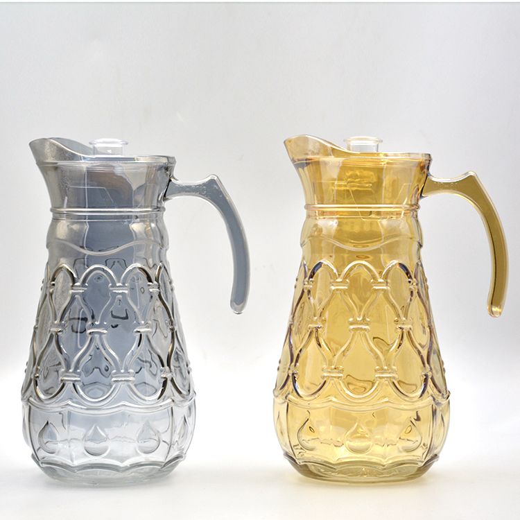 Household large-capacity glass cold water bottle, juice bottle J-136J3 electroplated colored glass cold water bottle Item Picture