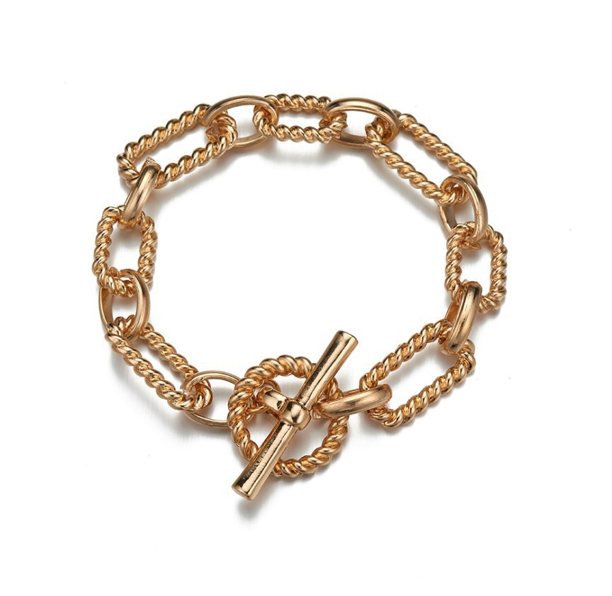 European and American iron simple double-piece niche ladies' bracelet detail image 1