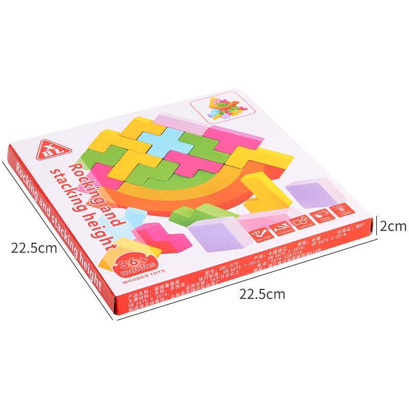 The wooden toy Tetris balance game is highly entertaining, with rich colors. It helps cultivate logical thinking ability. The parent-child interactive game exercises hand-eye coordination. Early education and enlightenment toys accompany you to success Item Picture