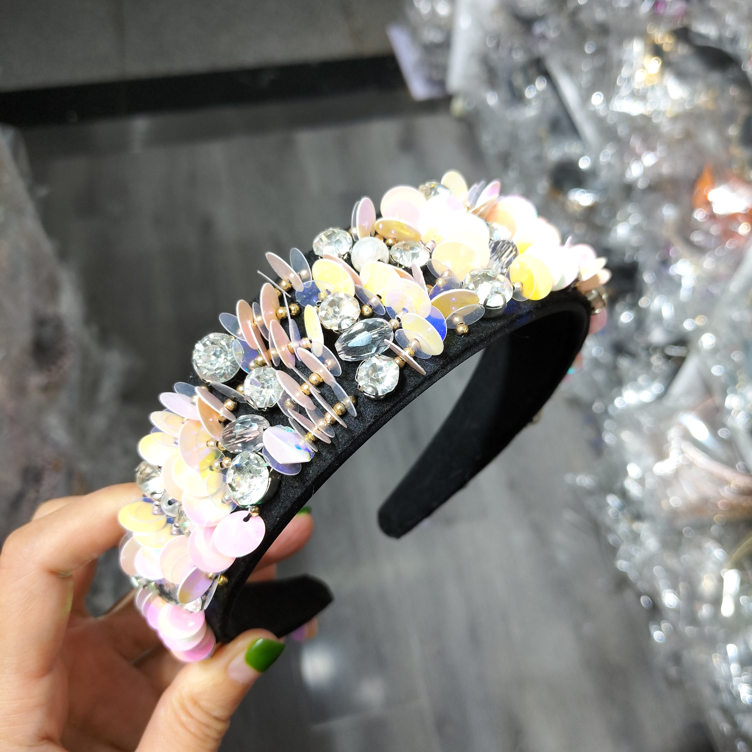 新款发箍水晶水钻头箍亮片发卡