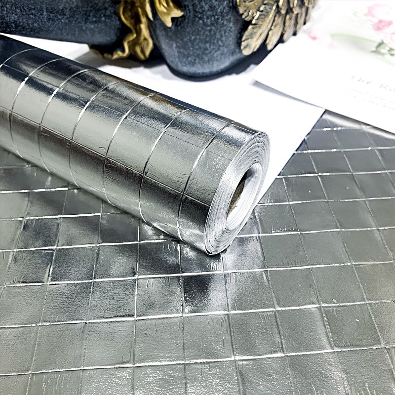 【 Yuming 】 Wholesale 10-meter kitchen oil-proof self-adhesive paper, thickened waterproof aluminum foil, wear-resistant and high-temperature resistant wallpaper A1-5 detail image 3