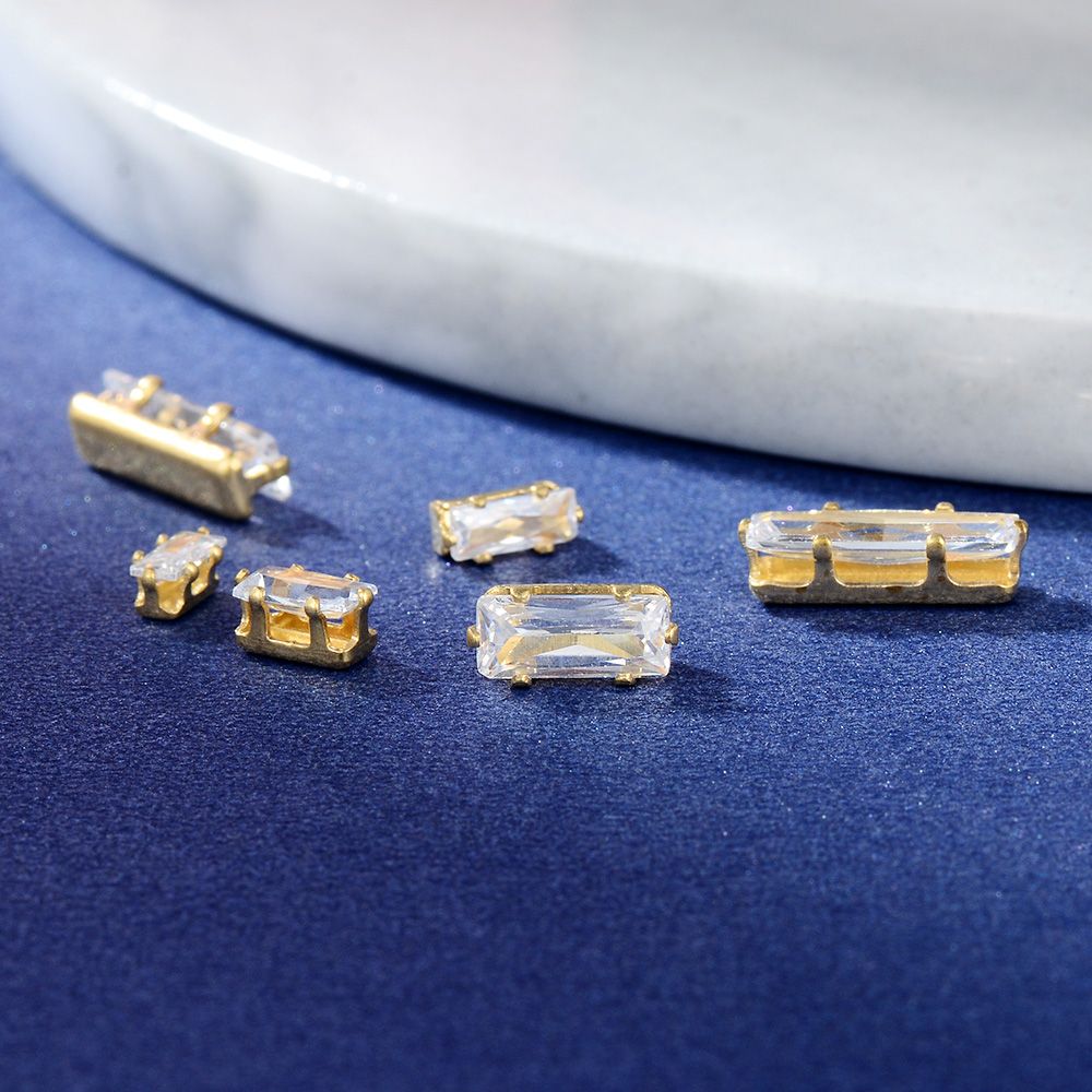 3*7mm长方六角锆石饰品配件批发厂家直销