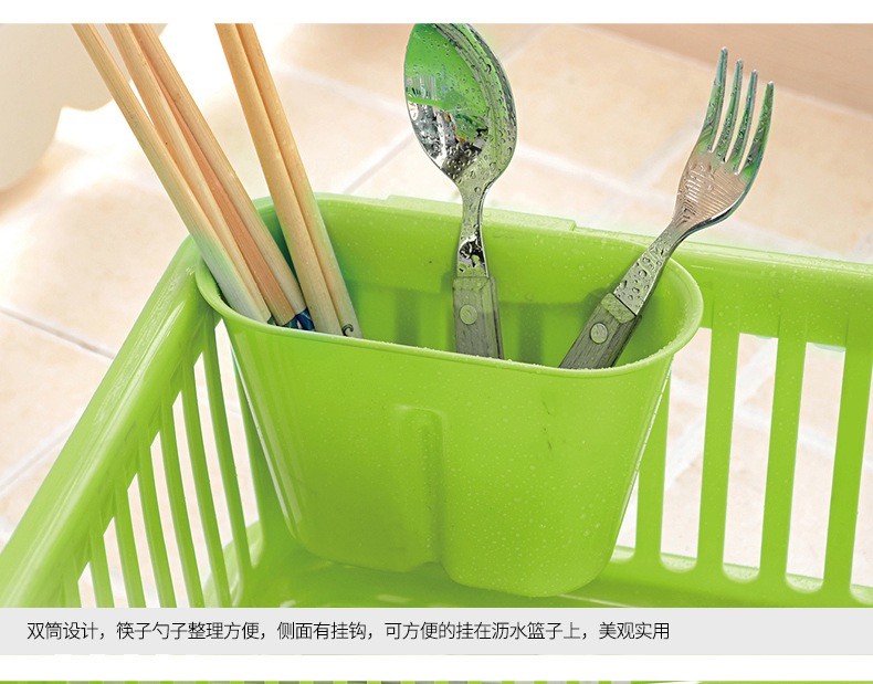 义乌好货 日用百货塑料制品 塑料碗架 小号正面沥水架27706 厨房餐具收纳架详情图3