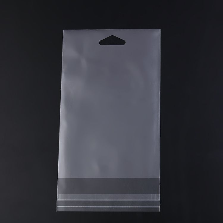 OPP挂孔自粘袋 饰品包装袋 耳环耳钉卡袋子 6x23透明塑料袋100个产品图