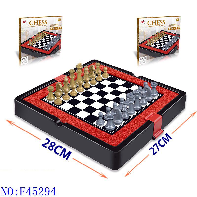 国际象棋金银黑白棋子折叠棋盘套装培训比赛用棋chess儿童益智玩具 F45294