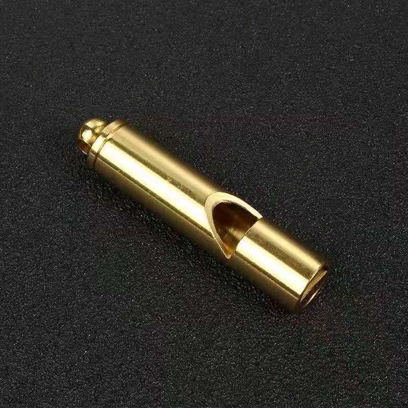 10X47 黄铜钥匙扣挂件装饰户外救生口哨求生裁判哨子高音野外求生存装备