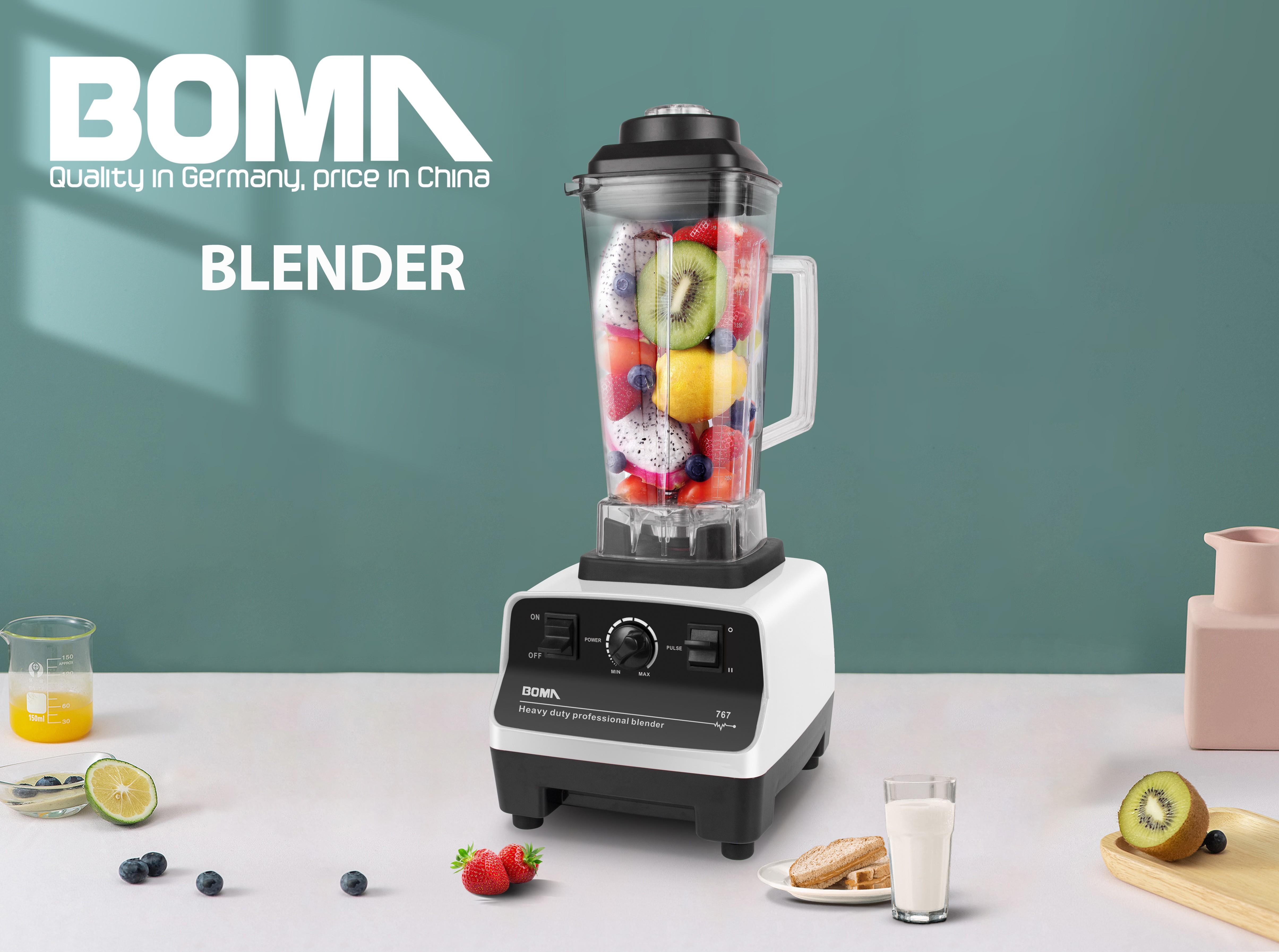 Boma marca 2.0L mezclador de gran capacidad casa rompedor de pared triturador de hielo motor de cobre completo detail image 1