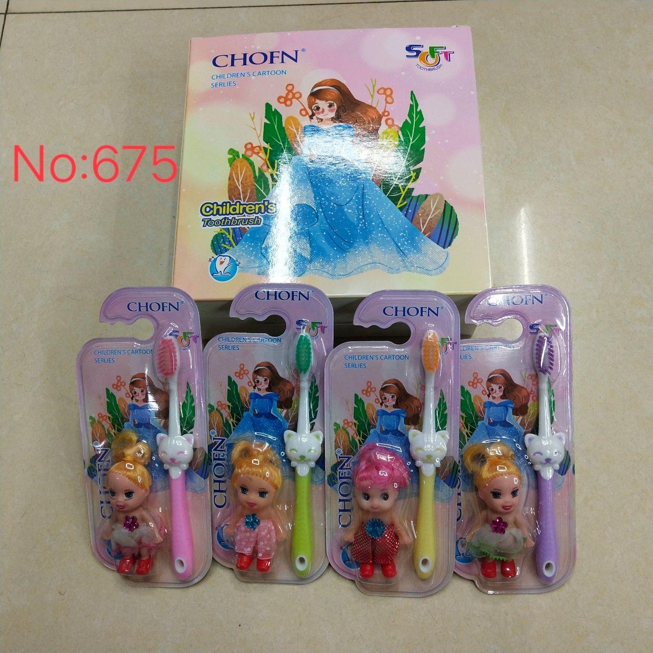 General Merchandise Wholesale CHOFN 675 Kids with Barbie soft bristle toothbrush thumbnail