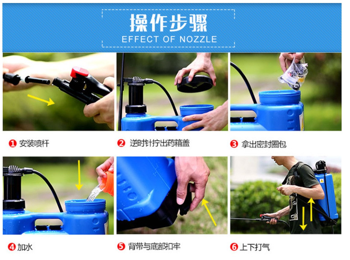 20L 大容量PE农用背负式手动喷雾器打药机高压喷雾机详情图10