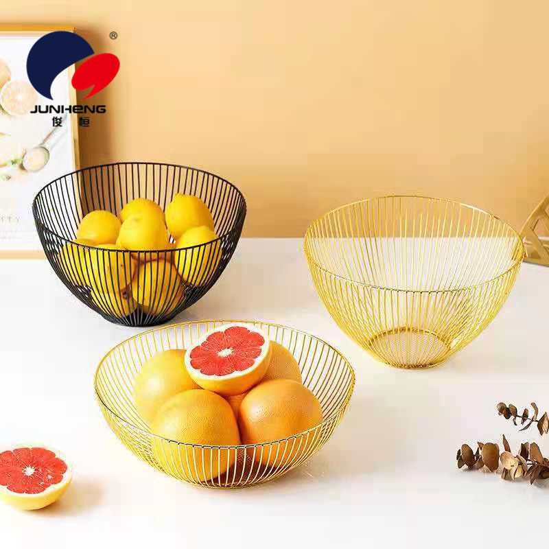 Creative fruit tray living room coffee table household decoration European drain fruit basket simple modern northern Europe iron art dried fruit basin Item Picture