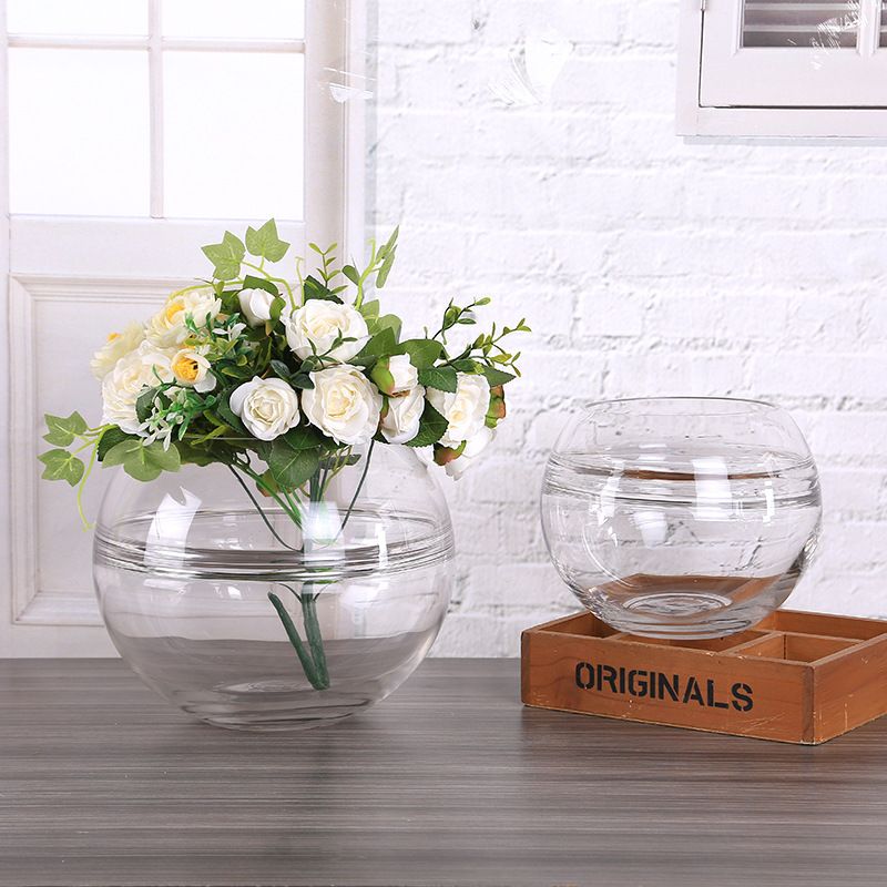 Supply clear glass vase Creative round fish tank vase table decoration flower ware arrangement