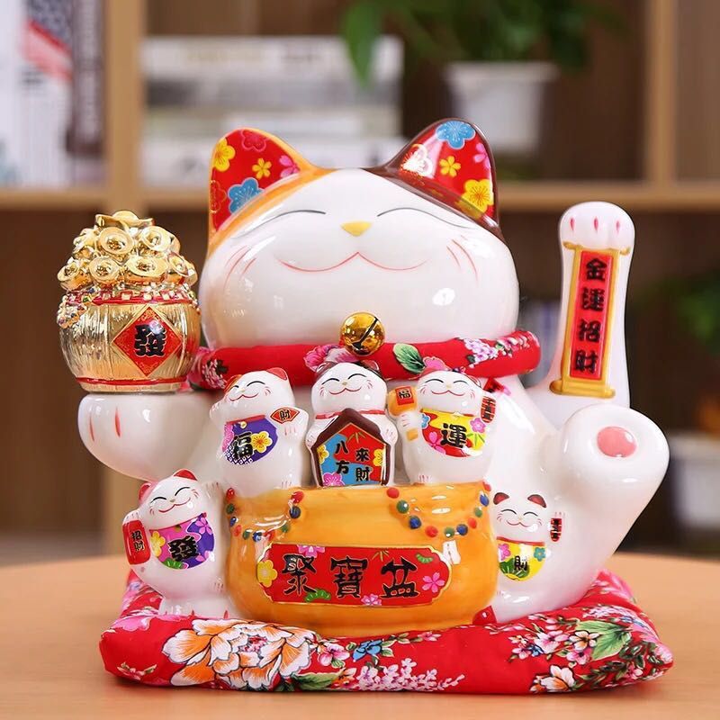 South Taifu bucket ceramic craft decoration opening gift living room shops placed shaking cat