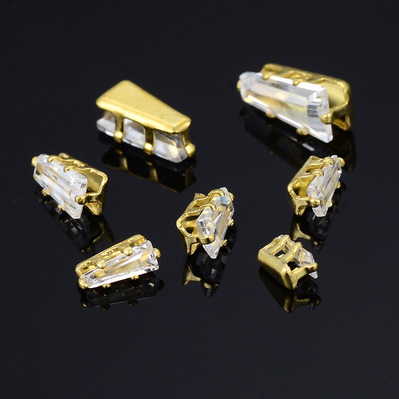 Wholesale factory direct sales of 2*3*8mm trapezoidal zircon jewelry accessories